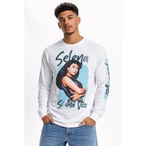 Selena‎ Men's White Si Una Vez Graphic Long Sleeve Tee Size 3XL
